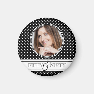 Knap bij 50 Polka Dot Photo Keepsake Magneet