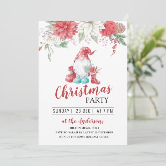 Knap bloesem met kerstfeest in de winter kaart (Staand voorkant)