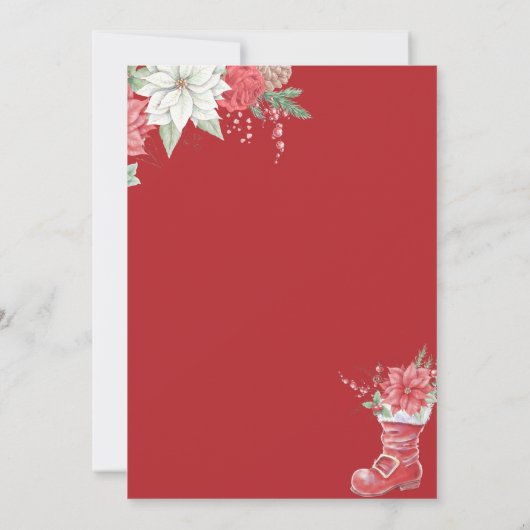 Knap bloesem met kerstfeest in de winter kaart (Achterkant)