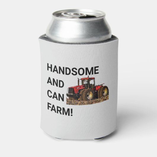 Knap en Can Boerderij Tractor Equipment Funny Blikjeskoeler (Blikje Achterkant)