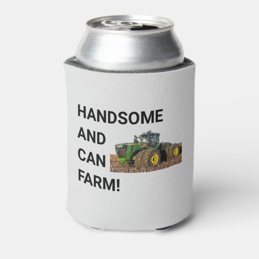 Knap en Can Boerderij Tractor Equipment Funny Blikjeskoeler (Blikje Achterkant)