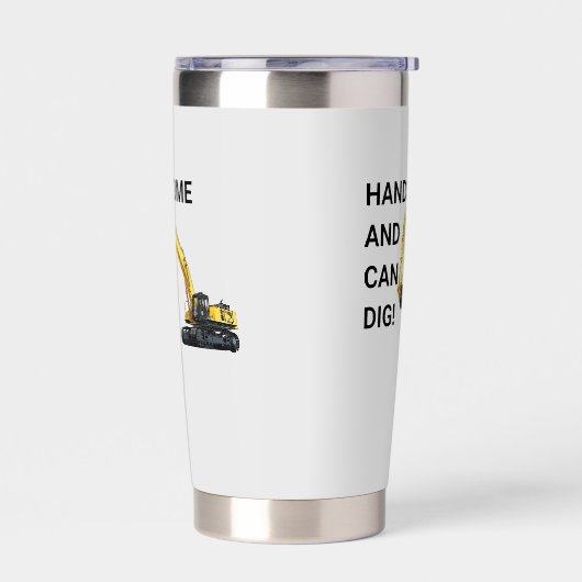 Knap en Kan Graven Graafmachine Bouw Grappig Geïsoleerde Drinkbeker (Links)