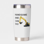 Knap en Kan Graven Graafmachine Bouw Grappig Geïsoleerde Drinkbeker (Voorkant)