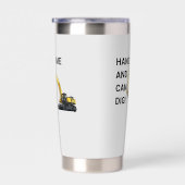 Knap en Kan Graven Graafmachine Bouw Grappig Geïsoleerde Drinkbeker (Rechts)