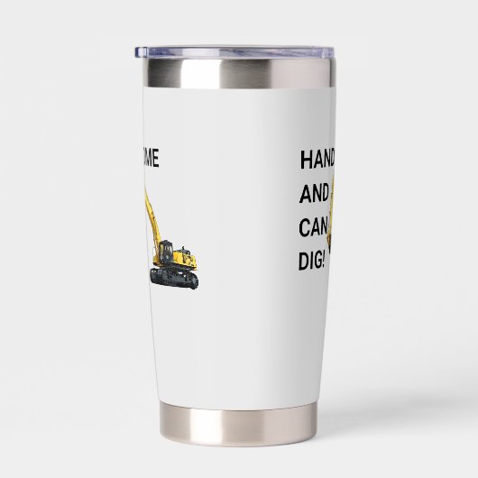 Knap en Kan Graven Graafmachine Bouw Grappig Geïsoleerde Drinkbeker (Rechts)