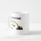 Knap en Kan Graven Graafmachine Bouw Grappig Koffiemok (Voorkant links)