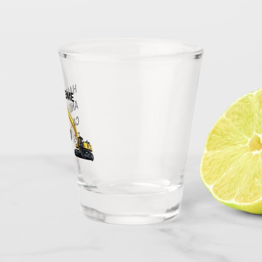 Knap en Kan Graven Graafmachine Bouw Grappig Shot Glas (Rechts)
