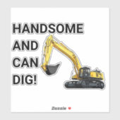 Knap en Kan Graven Graafmachine Bouw Grappig Sticker (Vel)