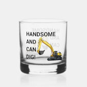 Knap en Kan Graven Graafmachine Bouw Grappig Whisky Glas (Voorkant)