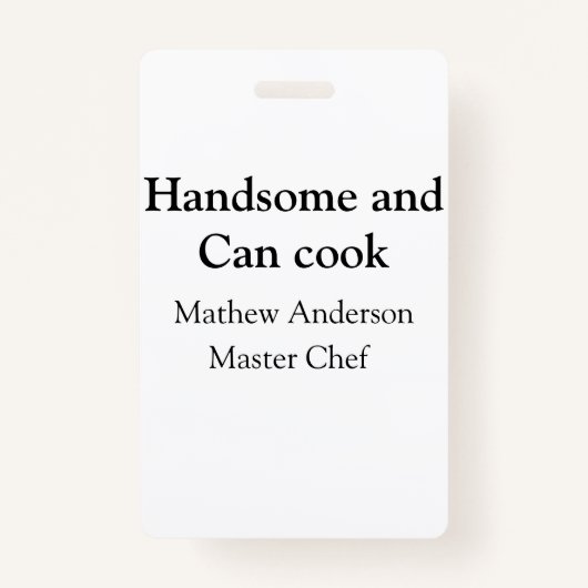 Knap en kan koken en naam toevoegen master chef da badge (Voorkant)