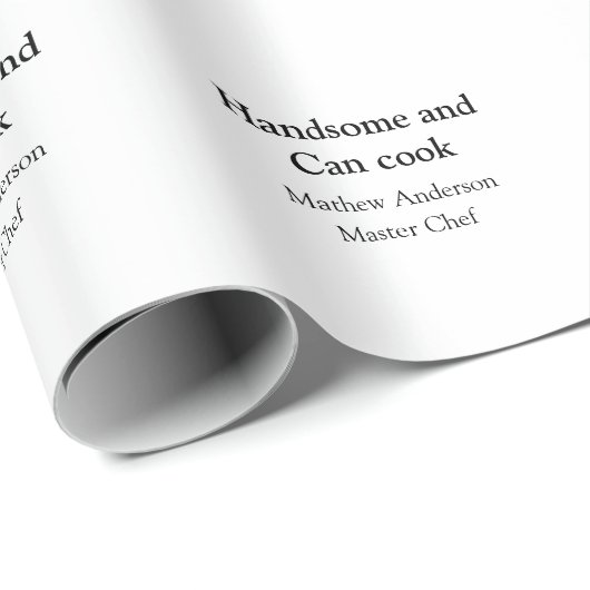 Knap en kan koken en naam toevoegen master chef da cadeaupapier (Rol Hoek)