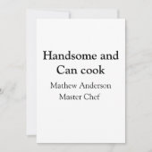 Knap en kan koken en naam toevoegen master chef da feestdagenkaart (Voorkant)