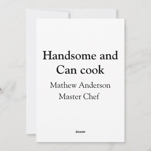 Knap en kan koken en naam toevoegen master chef da feestdagenkaart (Achterkant)