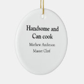 Knap en kan koken en naam toevoegen master chef da keramisch ornament (Rechts)