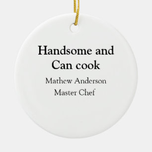 Knap en kan koken en naam toevoegen master chef da keramisch ornament