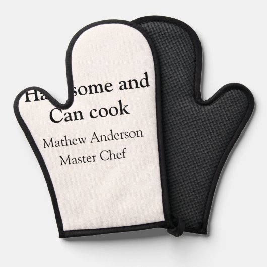 Knap en kan koken en naam toevoegen master chef da ovenwant (Voorkant / Achterkant)