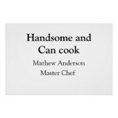 Knap en kan koken en naam toevoegen master chef da perfect poster (Voorkant)
