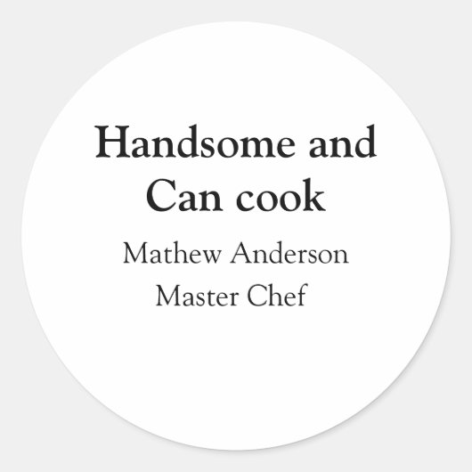 Knap en kan koken en naam toevoegen master chef da ronde sticker (Voorkant)