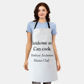 Knap en kan koken en naam toevoegen master chef da schort (Gedragen)