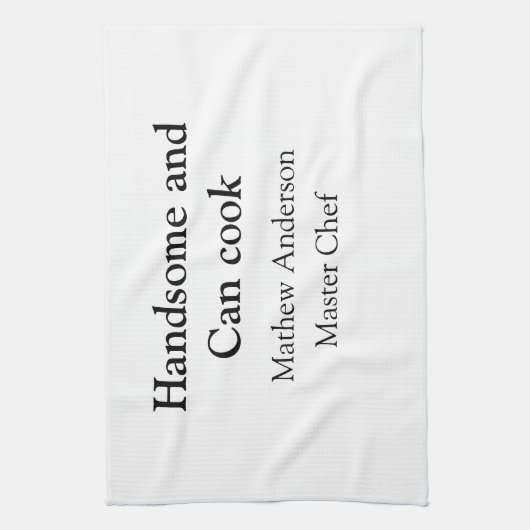 Knap en kan koken en naam toevoegen master chef da theedoek (Verticaal)