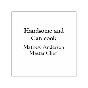 Knap en kan koken en naam toevoegen master chef da  zelfinktende stempel