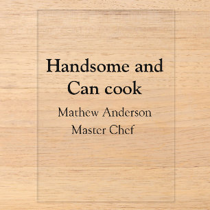 Knap en kan koken voeg naam masterchef datum toe acryl uitnodigingen