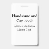 Knap en kan koken voeg naam masterchef datum toe badge (Achterkant)