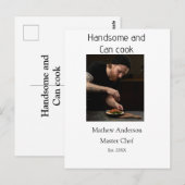 Knap en kan koken voeg naam masterchef datum toe briefkaart (Voorkant / Achterkant)