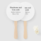 Knap en kan koken voeg naam masterchef datum toe handwaaier (Voorkant en achterkant)