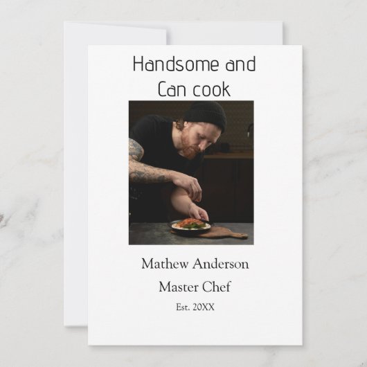 Knap en kan koken voeg naam masterchef datum toe kaart (Voorkant)