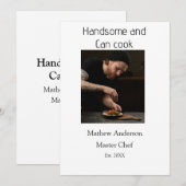 Knap en kan koken voeg naam masterchef datum toe kaart (Voorkant / Achterkant)
