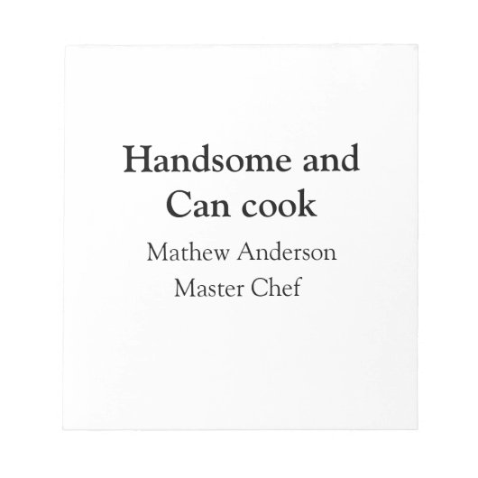 Knap en kan koken voeg naam masterchef datum toe notitieblok (Voorkant)