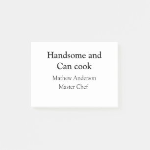 Knap en kan koken voeg naam masterchef datum toe post-it® notes