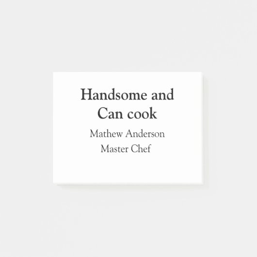 Knap en kan koken voeg naam masterchef datum toe post-it® notes (Voorkant)