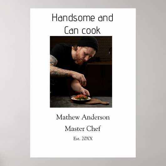 Knap en kan koken voeg naam masterchef datum toe poster (Voorkant)