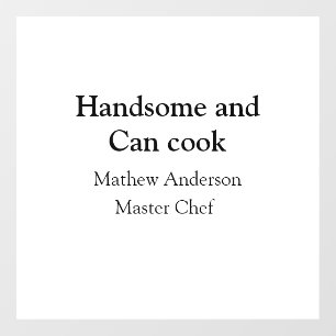 Knap en kan koken voeg naam masterchef datum toe raamsticker