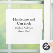 Knap en kan koken voeg naam masterchef datum toe raamsticker (Huis)