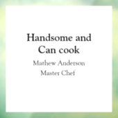 Knap en kan koken voeg naam masterchef datum toe raamsticker (Vel 3)