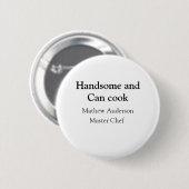 Knap en kan koken voeg naam masterchef datum toe ronde button 5,7 cm (Voorkant /achterkant)