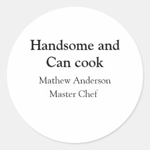 Knap en kan koken voeg naam masterchef datum toe ronde sticker