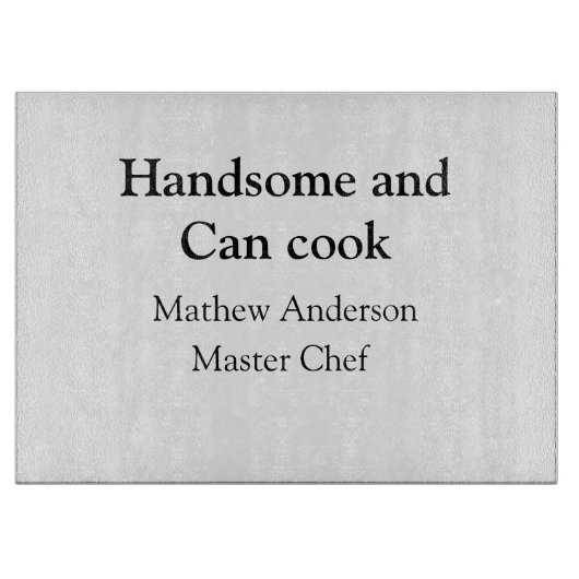 Knap en kan koken voeg naam masterchef datum toe snijplank (Voorkant)