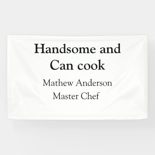 Knap en kan koken voeg naam masterchef datum toe spandoek (Horizontaal)