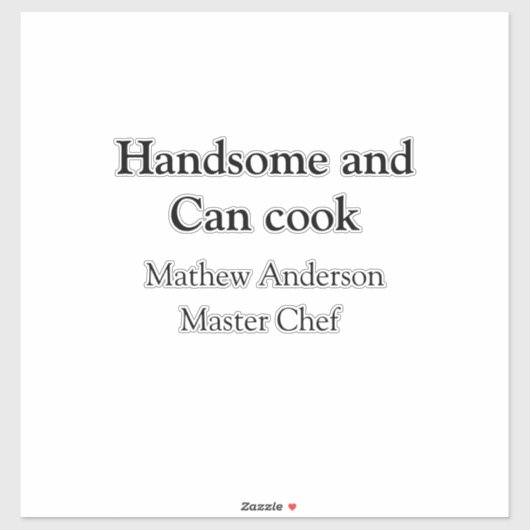 Knap en kan koken voeg naam masterchef datum toe sticker (Vel)
