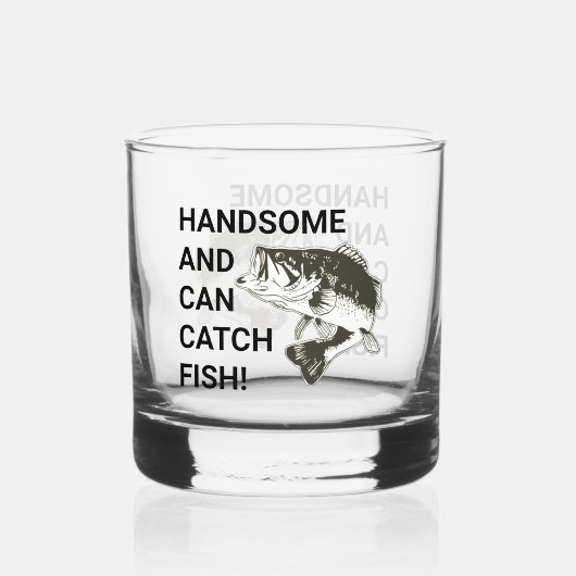 Knap en kan vissen vangen Largemouth Bass Whisky Glas (Voorkant)