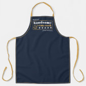 Knap & kan koken Mannen marineblauw Vaderdag Schort (Voorkant)