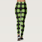 knap kawaii kiwi - fruitpatroon zwart leggings (Achterkant)
