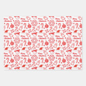 Knap kerstblad met papiervulling Blad set van 3 Inpakpapier Vel (Voorkant 3)