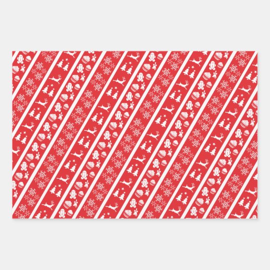 Knap kerstblad met papiervulling Blad set van 3 Inpakpapier Vel (Voorkant 2)