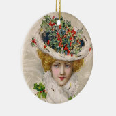 Knap kerstdame keramisch ornament (Rechts)