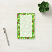 knap ladybug- en daisy-bloempatroon groen post-it® notes (Kantoor)